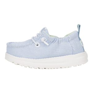 LilDude Slip On Prints - White/Faded Denim