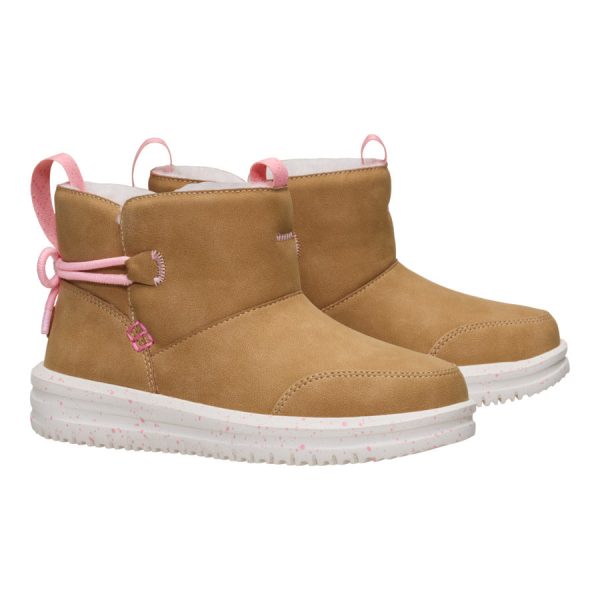 Camden Bow Boot Youth Cozy - Chestnut